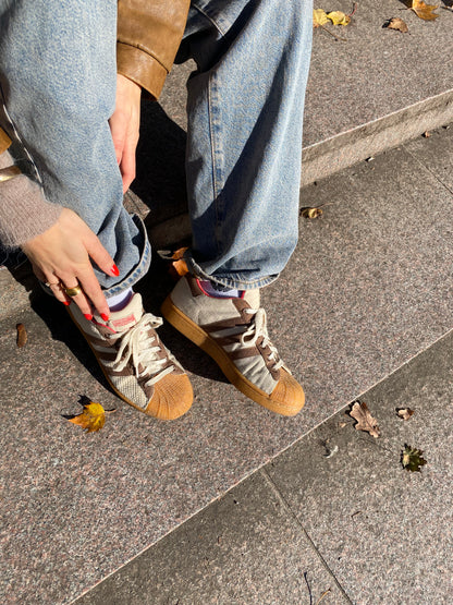 Adidas Superstar Cotton Rare Edition 2008 beige-braun-rot Gr. 40 2/3