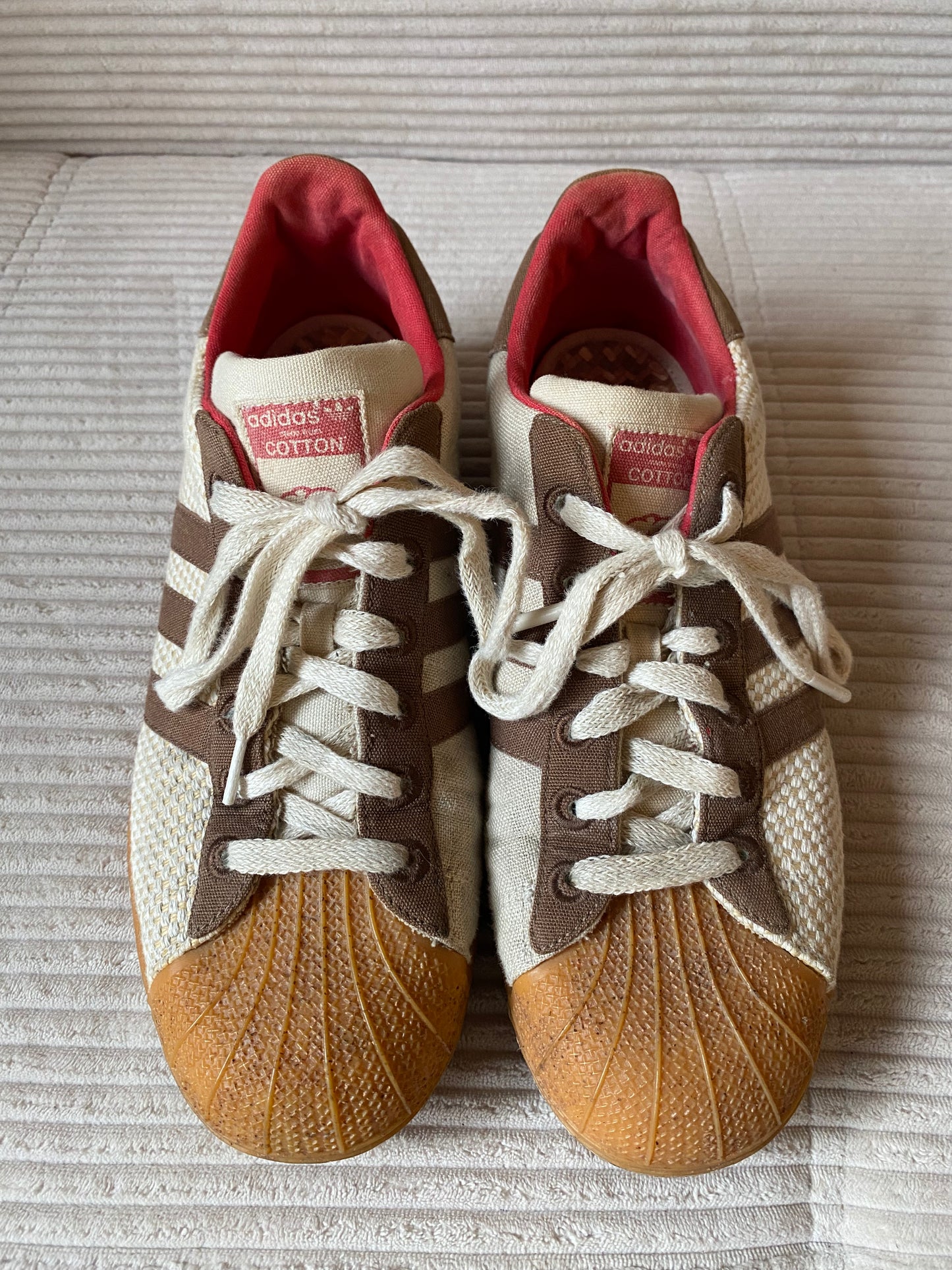 Adidas Superstar Cotton Rare Edition 2008 beige-braun-rot Gr. 40 2/3