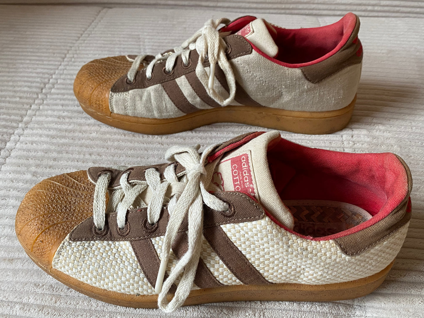 Adidas Superstar Cotton Rare Edition 2008 beige-braun-rot Gr. 40 2/3