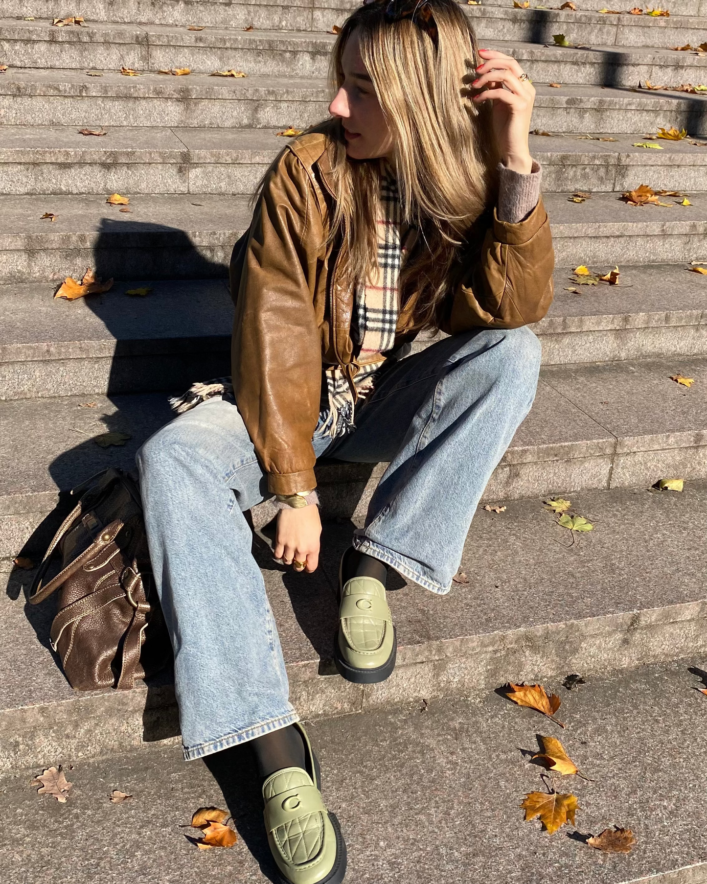 Coach Leder Loafer Leah Slipper in Moss, pistazie grün, Gr. 40