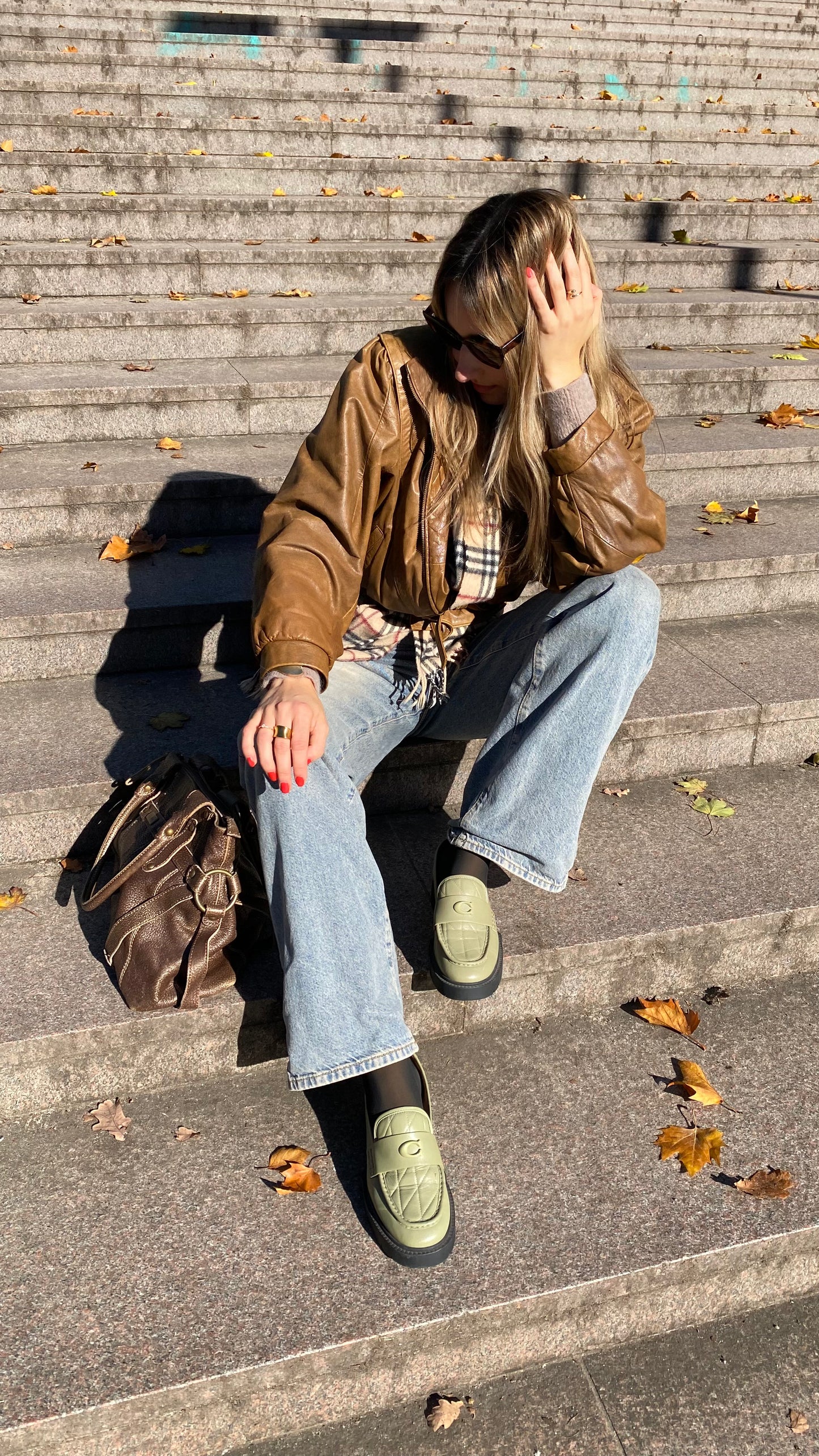 Coach Leder Loafer Leah Slipper in Moss, pistazie grün, Gr. 40