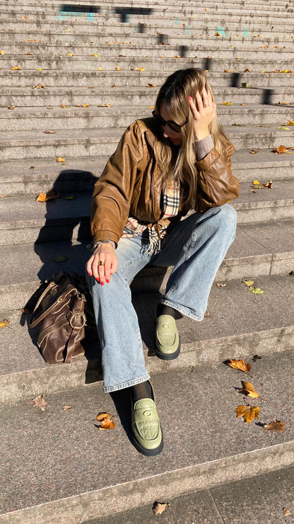 Coach Leder Loafer Leah Slipper in Moss, pistazie grün, Gr. 40