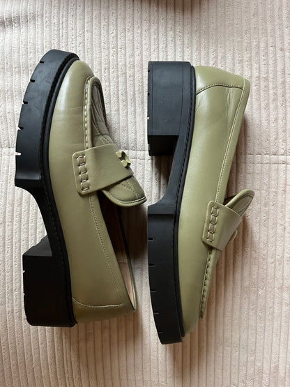 Coach Leder Loafer Leah Slipper in Moss, pistazie grün, Gr. 40