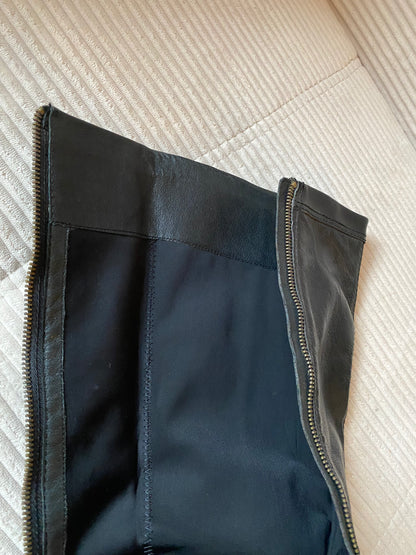 Marc'o Polo Leder Langschaft-Stiefel mit Absatz in schwarz, Gr. 40