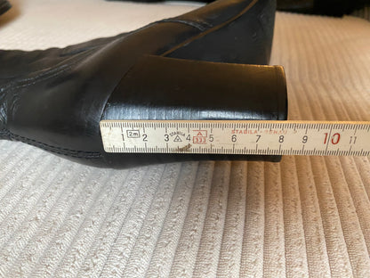 Marc'o Polo Leder Langschaft-Stiefel mit Absatz in schwarz, Gr. 40