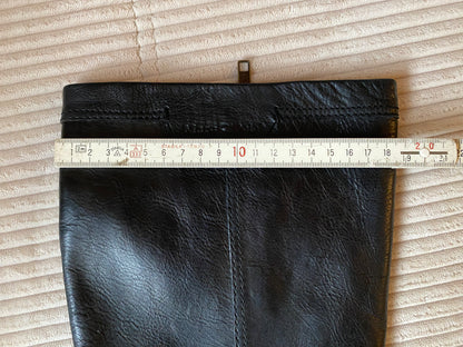 Marc'o Polo Leder Langschaft-Stiefel mit Absatz in schwarz, Gr. 40