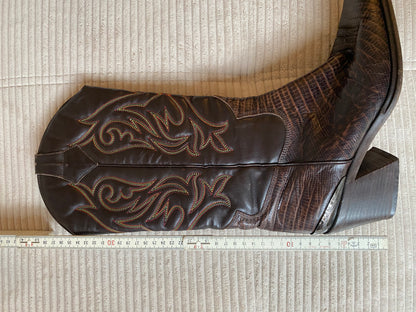 HUGO BOSS Cowboy Stiefel Leder braun verziert Boots, Gr. 40