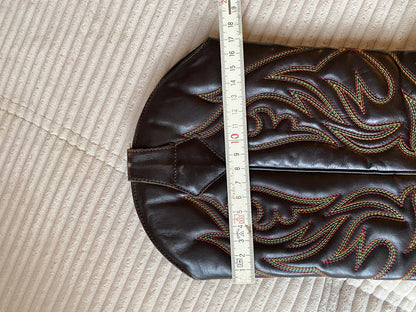 HUGO BOSS Cowboy Stiefel Leder braun verziert Boots, Gr. 40