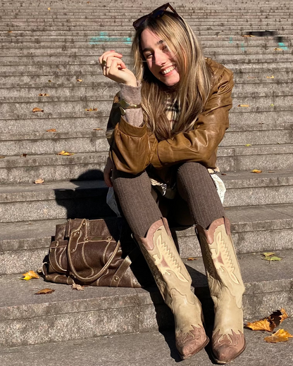 Sancho Cowboystiefel 8235 mit Feuer; geöltes Wildleder beige, Gr. 40