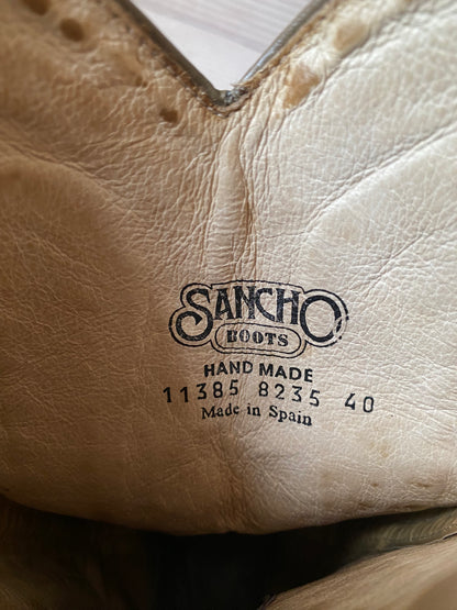 Sancho Cowboystiefel 8235 mit Feuer; geöltes Wildleder beige, Gr. 40