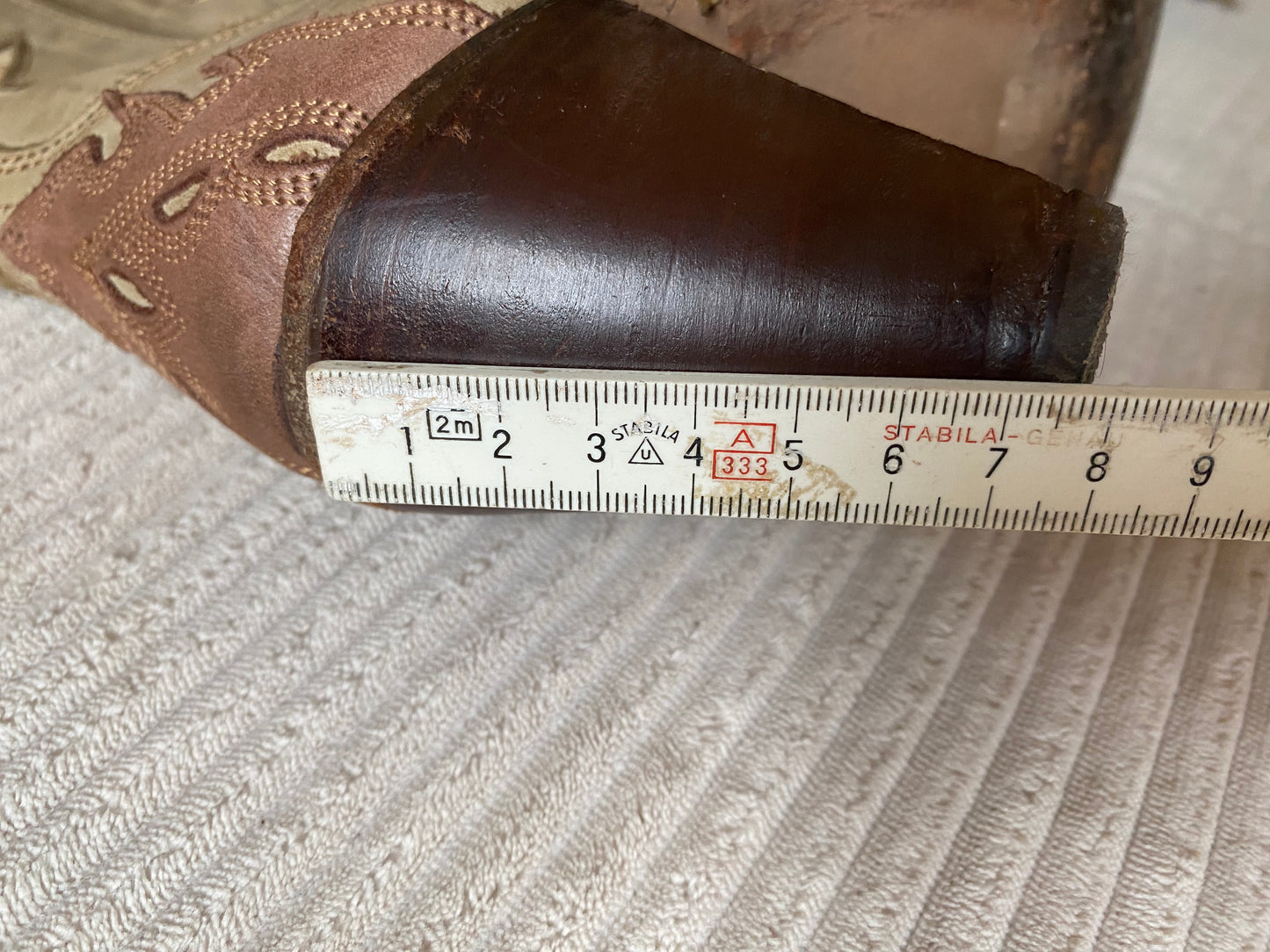 Sancho Cowboystiefel 8235 mit Feuer; geöltes Wildleder beige, Gr. 40