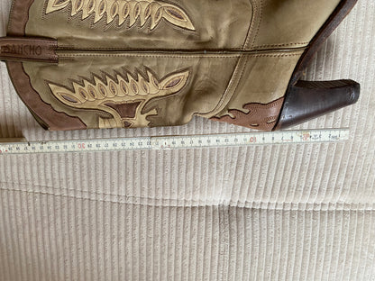 Sancho Cowboystiefel 8235 mit Feuer; geöltes Wildleder beige, Gr. 40