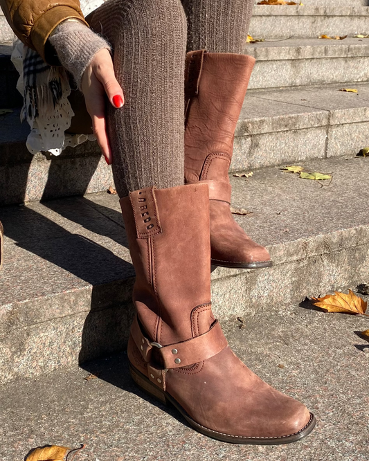 Laredo Western Biker Boots mit Riemen in dunkelbraun, Gr. 40