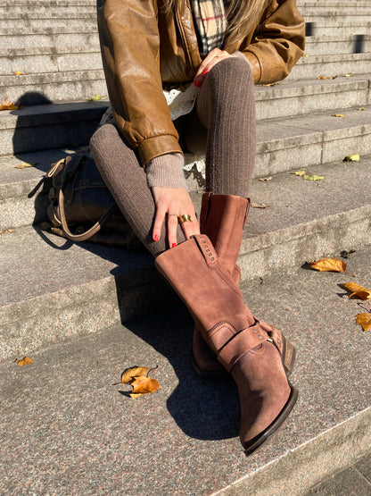 Laredo Western Biker Boots mit Riemen in dunkelbraun, Gr. 40