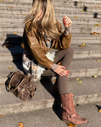 Laredo Western Biker Boots mit Riemen in dunkelbraun, Gr. 40