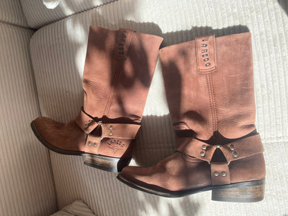 Laredo Western Biker Boots mit Riemen in dunkelbraun, Gr. 40