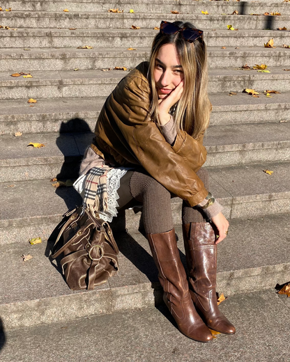 Vagabond Lederstiefel Langschaft mit Absatz in dunkelbraun, Gr. 39