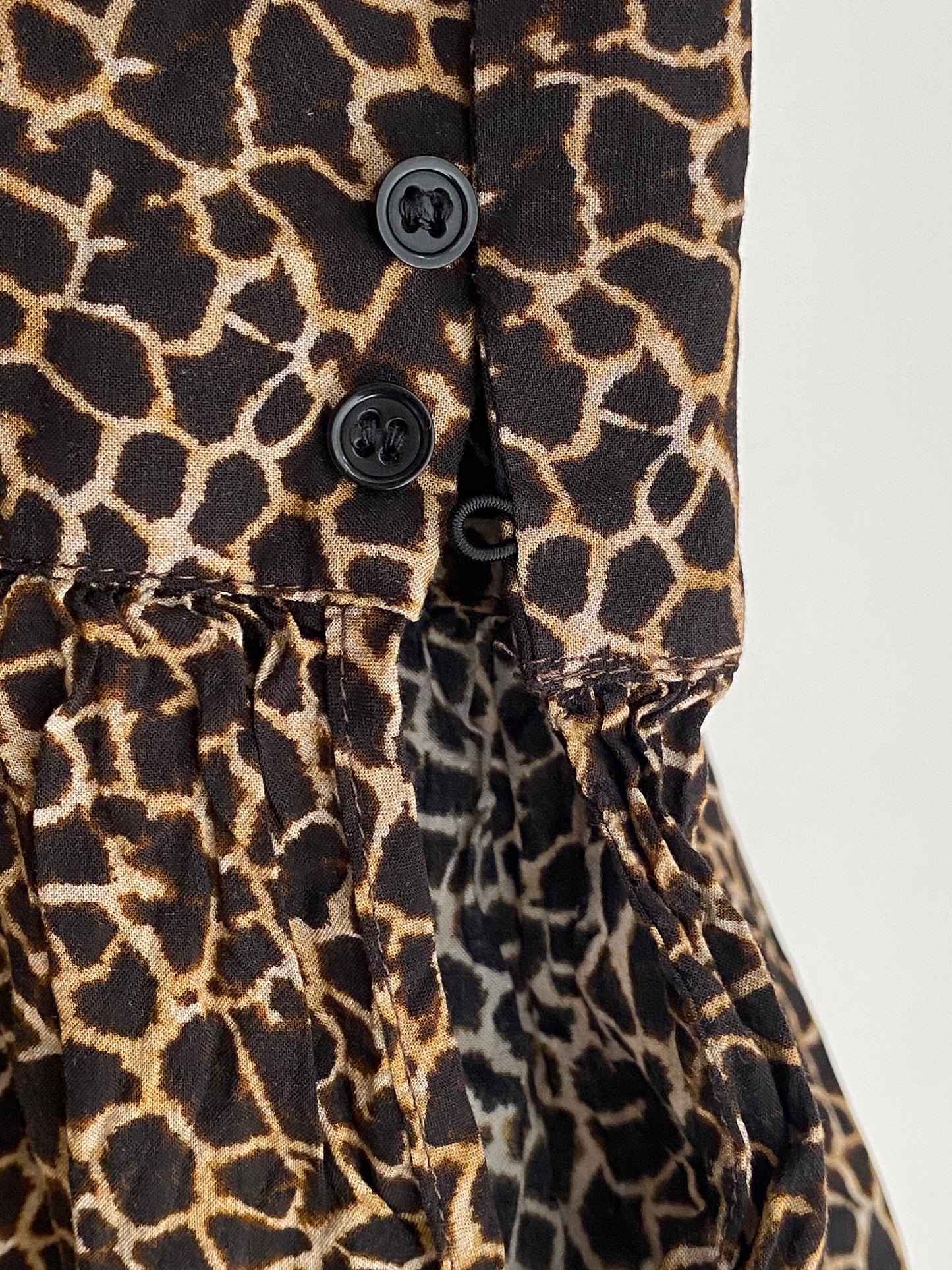 Pre-loved SET Leoparden Muster Bluse mit Knopfreihe, beige braun, S