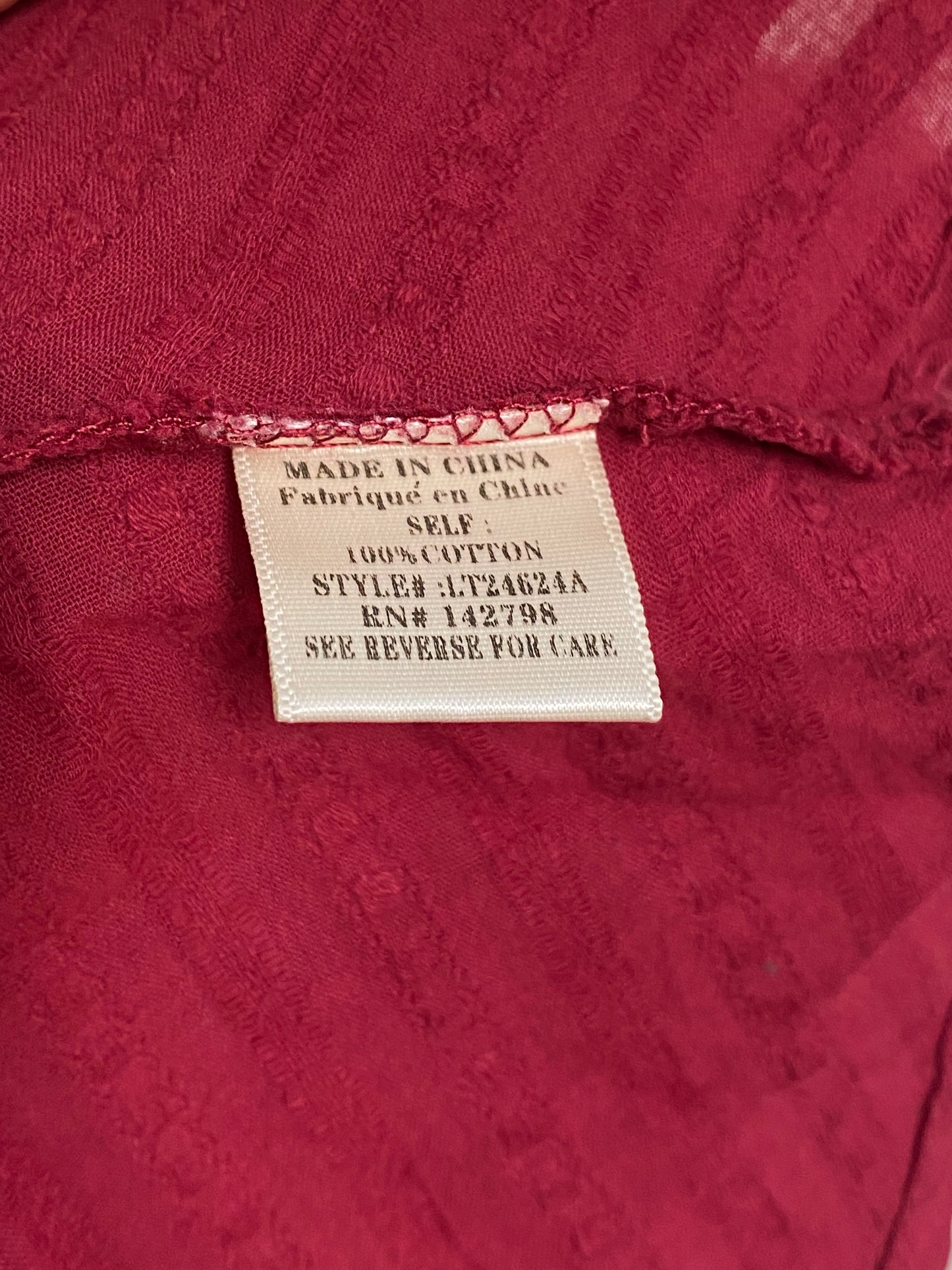 altar'd state Baumwoll Bluse in bordeaux rot mit Trompetenärmeln, L