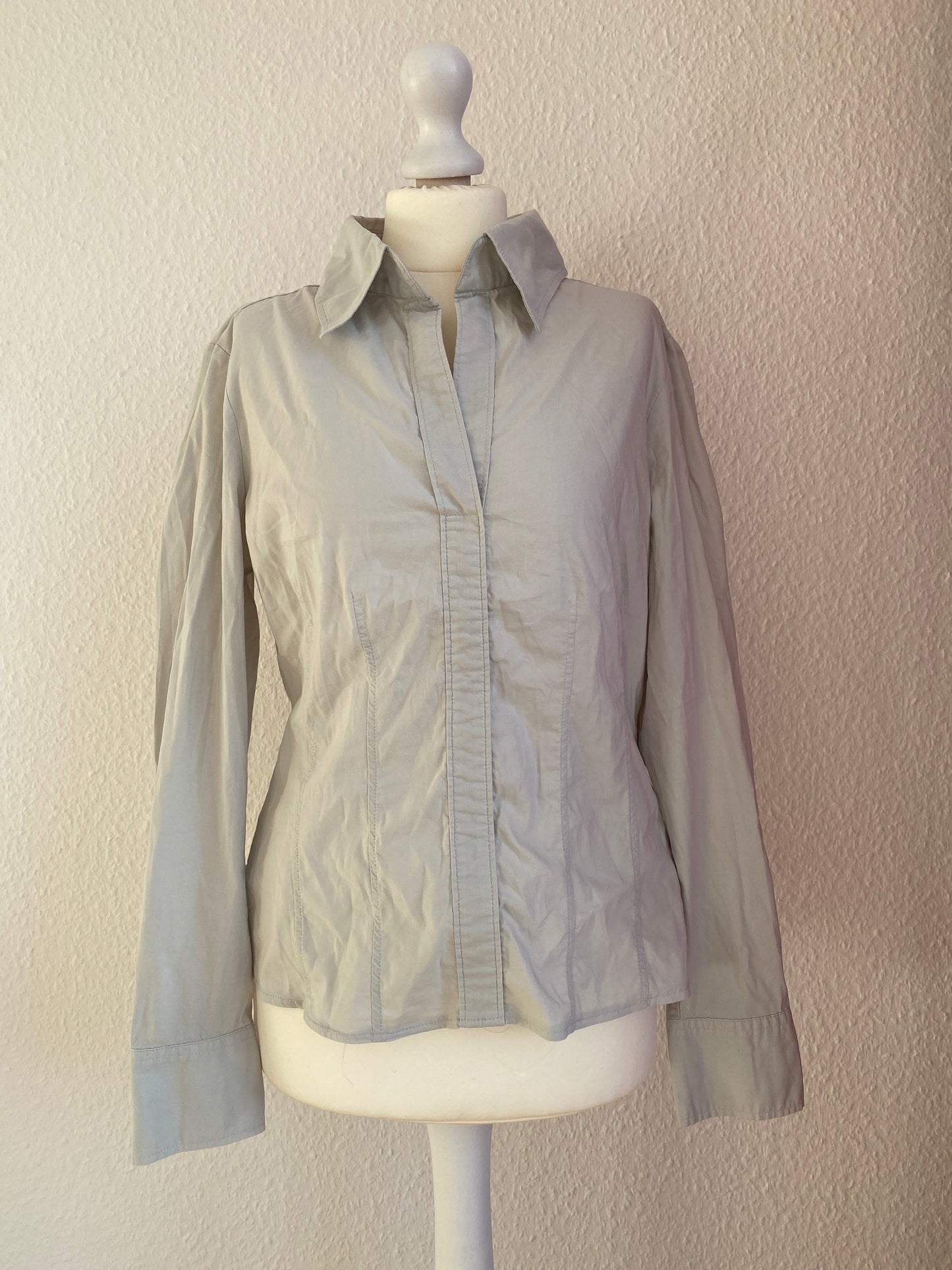 Basic Bluse Hemd in hellgrau stone von zero, S, M