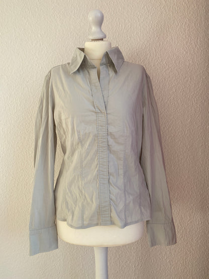 Basic Bluse Hemd in hellgrau stone von zero, S, M