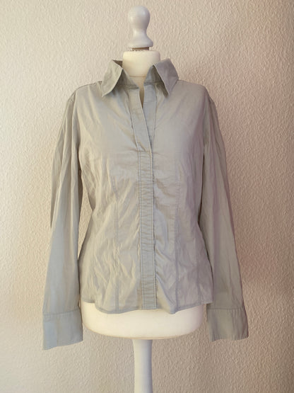 Basic Bluse Hemd in hellgrau stone von zero, S, M