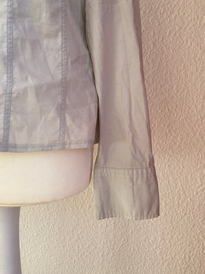 Basic Bluse Hemd in hellgrau stone von zero, S, M