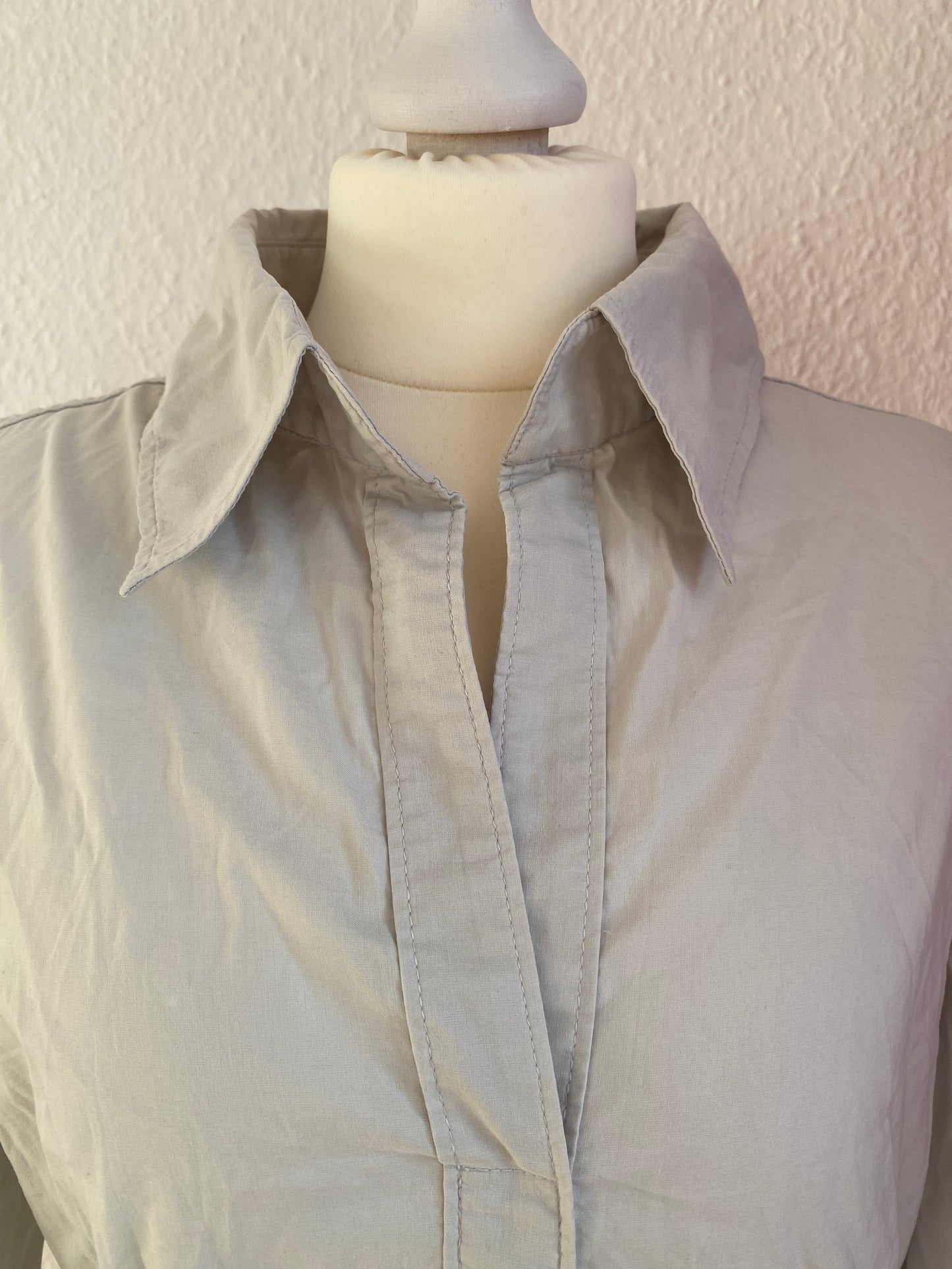 Basic Bluse Hemd in hellgrau stone von zero, S, M