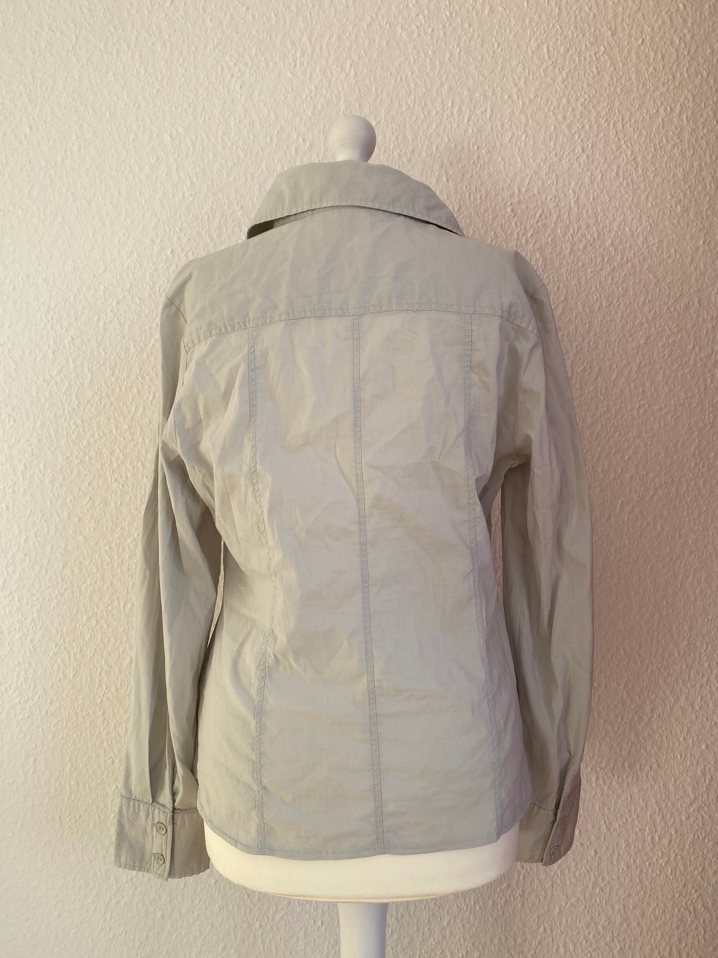 Basic Bluse Hemd in hellgrau stone von zero, S, M