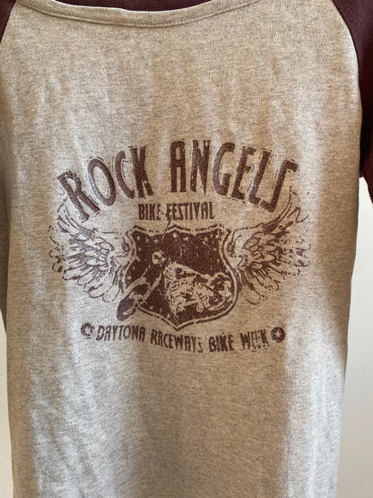 Edgy y2k layering contrast Rock-Stil Shirt grau bordeaux, S