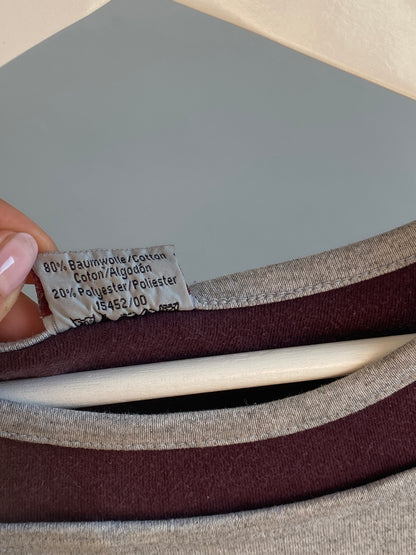 Edgy y2k layering contrast Rock-Stil Shirt grau bordeaux, S