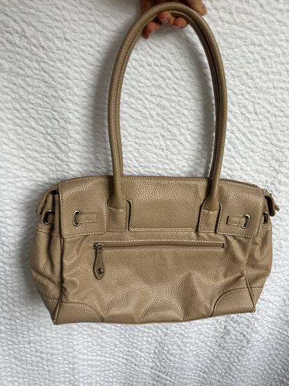 PICARD Echtleder Handtasche beige-creme mit Anhänger-Charm