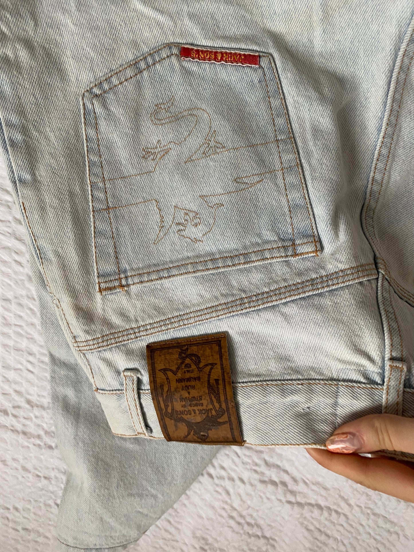 Vintage Jack and Son's Jeanshose, baggy Mom, denim hellblau, M