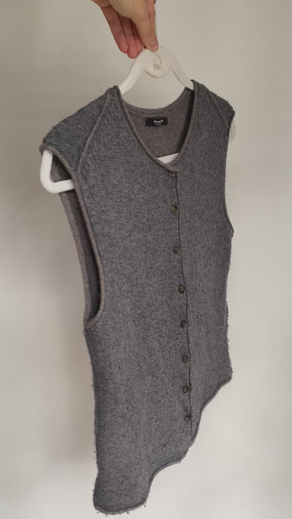 Massimo Dutti pre-loved Strickweste Pullunder grau Kaschmir-Wolle, M