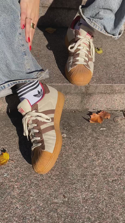 Adidas Superstar Cotton Rare Edition 2008 beige-braun-rot Gr. 40 2/3